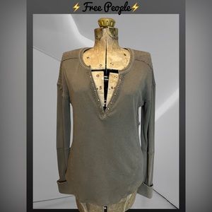 ⚡️FREE PEOPLE⚡️ Military Mix Henley